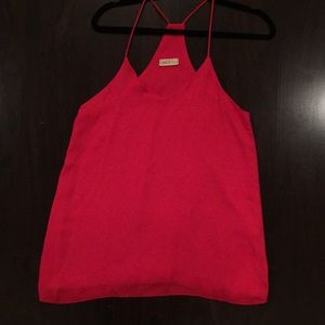 Red Chiffon Blouse Tank
